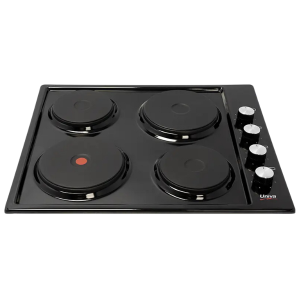UNIVA 60CM SOLID 4PLATE HOB BLACK