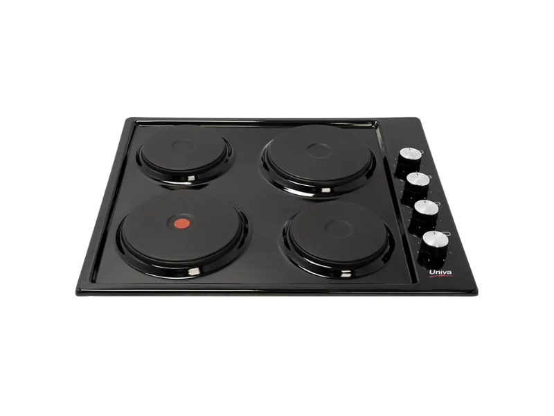 UNIVA 60CM SOLID 4PLATE HOB BLACK