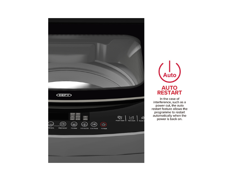DEFY 17KG TOP LOADER WASHING MACHINE METALLIC - Image 9